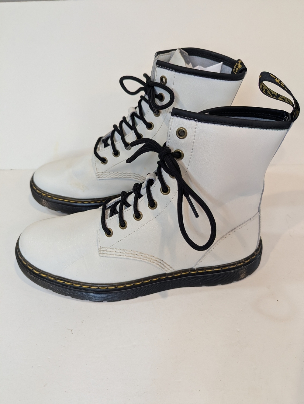 Dr Martens Zavala Combat Boots In White Women's Size 8